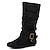 cheap Women&#039;s Boots-Women&#039;s Boots Wide Calf Boots Suede Shoes Slouchy Boots Outdoor Daily Solid Color Mid Calf Boots Winter Zipper Flat Heel Round Toe Casual Comfort Minimalism Suede Zipper Dark Grey Dark Brown Black