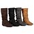 cheap Women&#039;s Boots-Women&#039;s Boots Wide Calf Boots Suede Shoes Slouchy Boots Outdoor Daily Solid Color Mid Calf Boots Winter Zipper Flat Heel Round Toe Casual Comfort Minimalism Suede Zipper Dark Grey Dark Brown Black