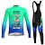 abordables Conjuntos de ropa para hombre-21Grams Hombre Maillot de ciclismo con culotte largo Tirantes Manga Larga MTB Bicicleta Montaña Ciclismo Carretera Invierno Rojo Azul Verde Menta Graphic Bicicleta Secado rápido Dispersor de humedad