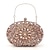 cheap Clutches &amp; Evening Bags-Women&#039;s Clutch Evening Bag Wristlet Dome Bag Clutch Bags PU Leather for Evening Bridal Wedding Party with Rhinestone Chain Large Capacity Lightweight in Silver Light Blue Rose Gold