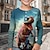 olcso fiú 3D-s pólók-Fiú 3D Dinoszaurus henley ing Hosszú ujj 3D nyomtatás Ősz Tél Sportok Divat Utcai sikk Poliészter Gyerekek 3-12 év Terített nyak Szabadtéri Hétköznapi Napi Normál