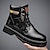 cheap Work Boots-Men&#039;s Boots Work Boots Walking Casual Daily Leather Comfortable Booties / Ankle Boots Loafer Black Yellow Spring Fall