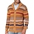 cheap Men&#039;s Cardigan Sweater-Men&#039;s Sweater Cardigan Sweater Ribbed Knit Pocket Knitted Regular Lapel Striped Daily Wear Going out Warm Ups Modern Contemporary Clothing Apparel Winter Orange M L XL