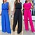 cheap Women&#039;s Jumpsuits &amp; Rompers-Women&#039;s Jumpsuit Solid Color Backless Holiday Crew Neck Street Daily Sleeveless Loose Fit Black Blue Fuchsia S M L Fall