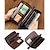 abordables bolsa de telefono universal-Bolso de mano de cuero genuino de vaca bruñido, billetera larga de negocios para hombre, billetera con cremalleras dobles, billetera, bolso para teléfono móvil con pulsera desmontable