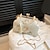 billige Aftenvesker-clutch-kveldsveske for kvinner clutch-vesker i polyester til brudebryllupsfest med kvaster i hvitt kjedebroderi