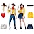 cheap Couples&#039; &amp; Group Costumes-Toy Story Cowgirl Cowboy Woody Halloween Group Couples Costumes Men&#039;s Women&#039;s Movie Cosplay Cosplay Costumes Yellow Costume Halloween Carnival Masquerade Polyester