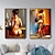 levne Motivy postav-sada 2 abstraktních nahých sexy žen olejomalba na zeď ručně vyráběné moderní nástěnné obrazy na plátno do obývacího pokoje domácí dekorace rolované plátno (bez rámu)