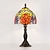 abordables Lámpara de mesa-Lámpara de mesa led retro vintage barroco pantalla de cristal mosaico colorido base de lujo e27 para mesita de noche, dormitorio, escritorio