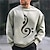 voordelige 3D-sweatshirts voor heren-muzieknoten grafische heren hoodie prints muzikaal dagelijks klassiek casual 3D sweatshirt trui vakantie uitgaan streetwear sweatshirts wit lichtgroen kaki solsleutel tribaal grijs katoen