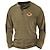 cheap Men&#039;s 3D Sweatshirts-Buffalo Sweater Mens Graphic Hoodie Designer Simple Casual 3D Print Henley Shirt Waffle Sports Outdoor Holiday Festival Blue Brown Army Green Long Sleeve Checkered Cotton