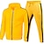 cheap Basic Tracksuits-Men&#039;s Tracksuit Sweatsuit 2 Piece Athletic Long Sleeve Thermal Warm Breathable Moisture Wicking Fitness Running Jogging Sportswear Activewear Color Block Yellow / Black black+dark grey Black+Light
