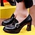 ieftine Tocuri de Damă-Pentru femei Tocuri Pantofi pumps Tocuri cu bretele Petrecere Zilnic Culoare solidă Cataramă Toc Înalt Elegant Modă Pregătită Imitație Piele Loafer Negru Rosu