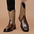 billige Cowboy &amp; Western Boots-Herre Støvler Cowboy Western støvler Gang Afslappet Daglig PU Bekvem Ankelstøvler Hjemmesko Mørkerød Sort Forår Efterår