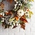 cheap Thanksgiving &amp; Fall Decoration-Artificial Fall Wreaths for Front Door Rustic Autumn Wreath with Pumpkin,Rose,Berry Branchesm,Mixed Leaves Thanksgiving Wreath Fall Door Wreath