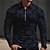 cheap 3D Polos-Geometry Abstract 3D Print Men&#039;s Outdoor Casual Daily Streetwear Zip Polo Golf Polo Long Sleeve Turndown Zip Polo Shirts Black Navy Blue Claret-red Fall &amp; Winter S M L Lapel Polo