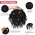 baratos Puxos-Coque bagunçado pedaço de cabelo com cordão elástico 8 cachos soltos extensões de cabelo coque topper de cabelo sintético coque para mulheres rabo de cavalo curto encaracolado - preto natural