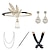 voordelige Historische &amp; vintage kostuums-Vintage Jaren 1920 Gatsby Jaren ‘20 flapper hoofdband Accessoires ingesteld Ketting Oorbel Charleston Dames Veer Maskerade Festival Handschoenen