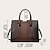 cheap Handbag &amp; Totes-Women&#039;s Handbag Bag Set Shoulder Bag PU Leather Office Holiday Zipper Large Capacity Waterproof Durable Solid Color Light Brown Black Beige