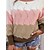 cheap Sweaters &amp; Cardigans-Women&#039;s Pullover Sweater Jumper Jumper Ribbed Knit Patchwork Tassel Regular Crew Neck Color Block Daily Going out Stylish Casual Fall Winter Pink Purple S M L