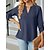 cheap Blouses &amp; Shirts-Shirt Blouse Women&#039;s Wine Red Pink Green Jacquard Solid Color Daily V Neck Daily Regular Fit M / M