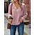 cheap Blouses &amp; Shirts-Women&#039;s Shirt Blouse Black White Pink Lace Trims Plain Casual Long Sleeve V Neck Fashion Regular Fit Spring &amp;  Fall Lantern Sleeve