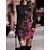 cheap Casual Dresses-Women&#039;s Casual Dress Sweater Dress Sheath Dress Warm Mini Dress Outdoor Daily Vacation Going out Floral Long Sleeve Crew Neck 2023 Regular Fit Red Blue Purple S M L XL XXL 3XL