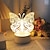 cheap 3D Night Lights-1pc 3D Butterfly Mini Night Light, Modern Table Lamp With Touch Control For Birthday Gift Room Home Decor Usb Power Supply
