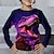 preiswerte 3D-T-Shirts für Jungen-Jungen 3D Dinosaurier T-Shirt Langarm 3D-Druck Herbst Winter Sport Modisch Strassenmode Polyester kinderkleidung 3-12 Jahre Rundhalsausschnitt Outdoor Casual Täglich Regular Fit