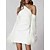 cheap Party Dresses-Women&#039;s Mini Dress Party Dress Feather Dress Cocktail Dress Black White Pure Color Long Sleeve Fall Winter Autumn Feather Fashion One Shoulder Winter Dress Wedding Guest Vacation 2023 S M L XL
