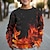 tanie chłopięce bluzy z kapturem 3D-Dla chłopców 3D ogień Bluzy Pullover Długi rękaw Druk 3D Jesień Zima Moda Moda miejska Nowoczesne Poliester Dzieci 3-12 lat Na zewnątrz Codzienny Regularny