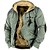 cheap Men&#039;s Hoodies-Graphic Horse Daily Classic Casual 3D Print Men&#039;s Holiday Vacation Going out Hoodie Jacket Fleece Jacket Outerwear Hoodies Light Brown Brown Green Hooded Long Sleeve Winter Fleece Designer