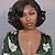 cheap Older Wigs-Love Short Curly Bob Wigs Loose Wave Side Part Wig for Black Women Short Body Wave Bob Synthetic Wig