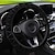 رخيصةأون أغطية عجلة القيادة-قطعة واحدة من غطاء عجلة قيادة السيارة من القطيفة الناعمة الدافئة للشتاء مقاس 37-38 سم للإكسسوارات الداخلية للسيارات