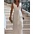 cheap Party Dresses-Women&#039;s Long Dress Maxi Dress Prom Dress Party Dress Wedding Guest Dress White Pure Color Sleeveless Spring Fall Winter Ruffle Fashion V Neck Winter Dress Evening Party Wedding Guest 2023 S M L XL