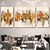 Χαμηλού Κόστους Πίνακες αφηρημένης τέχνης-ελαιογραφία φύλλο χρυσού πορτοκαλί αφηρημένο σετ βουνού με 3 μαχαίρια παλέτας τέχνης τοίχων πίνακες με υφή τοπίου σε καμβά μεγάλος τοίχος σε ρολό καμβά (χωρίς πλαίσιο)