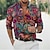 billiga grafiska skjortor för män-Herr Skjorta Grafisk skjorta Blommig Nedvikt Vit Gul Ljuslila Purpur 3D-tryck Dagligen Helgdag Långärmad 3D-utskrift Button-Down Kläder Mode Designer Ledigt Andningsfunktion