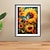 お買い得  植物画 プリント-壁アートひまわり蝶キャンバスプリントやポスター写真装飾布絵画リビングルームの写真フレームなし