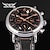 cheap Mechanical Watches-Men Mechanical Watch Luxury Large Dial Fashion Business Hollow Skeleton Automatic Self-winding Waterproof Decoration Leather Watch