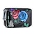 baratos Carteiras-porta-cartões com zíper duplo padrão floral zíper em torno da bolsa de moedas porta-cartões de crédito de couro sintético feminino