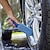 abordables Herramientas de limpieza para vehículos-1 cepillo portátil para lavado de coches, herramienta de limpieza de ruedas con mango de plástico
