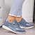 cheap Women&#039;s Sneakers-Women&#039;s Sneakers Plus Size Height Increasing Shoes Platform Sneakers Outdoor Daily Color Block Summer Platform Wedge Heel Round Toe Fashion Sporty Casual Walking Faux Leather Lace-up Dark Grey Blue