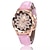 お買い得  クォーツ腕時計-腕時計女性 ラインストーン腕時計 レディース腕時計 レザー ビッグダイヤル ブレスレット 女性腕時計 クリスタル腕時計 ギフトの選択