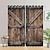 cheap Curtains &amp; Drapes-Blackout Curtain Drapes Farmhouse Grommet/Eyelet Barn Wood Door Curtain Panels For Living Room Bedroom Door Kitchen Window Treatments Thermal Insulated Room Darkening