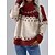cheap Sweaters &amp; Cardigans-Women&#039;s Ugly Christmas Sweater Pullover Sweater Jumper Jumper Ribbed Knit Patchwork Regular Turtleneck Geometric Christmas Daily Stylish Casual Fall Winter Red S M L