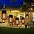 billige Solstrengelys-solar flamme lys utendørs vanntett hage hengelys julefest nyttår bryllup gårdsplass hage balkong gjerde ferie landskap dekorasjon lanterne 1/2/4/8stk