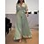 cheap Casual Dresses-Women&#039;s Shirt Dress Casual Dress Swing Dress Lace up Long Dress Maxi Dress Fashion Basic Daily Date Going out Long Sleeve Shirt Collar Loose Fit 2023 Green Color S M L XL XXL Size