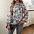 cheap Blouses &amp; Shirts-Women&#039;s Shirt Blouse Green Print Floral Casual Holiday Long Sleeve Round Neck Fashion Regular Fit Floral Lantern Sleeve Spring &amp;  Fall