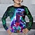 billige drenges 3d t-shirts-Drenge 3D Dinosaurus T-shirt Langærmet 3D-udskrivning Efterår Vinter Sport Mode Gade Polyester Børn 3-12 år Rund hals udendørs Afslappet Daglig Regulær