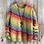 cheap Men&#039;s Pullover Sweater-Color Block Rainbow Geometry Casual Knitting Print Men&#039;s Outdoor Daily Vacation Pullover Sweater Jumper Long Sleeve Crewneck Sweaters Red Green Khaki Fall Winter S M L Sweaters